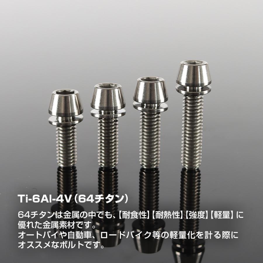 チタンボルト M6×18mm P1.0 ワッシャー組込 キャップボルト 六角穴付き シルバーカラー 1個 JA152 | TECHーMASTER | 01