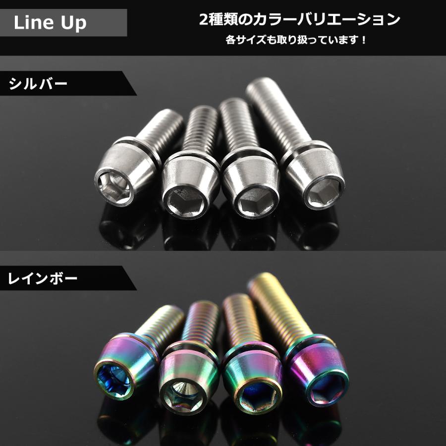 チタンボルト M6×18mm P1.0 ワッシャー組込 キャップボルト 六角穴付き シルバーカラー 1個 JA152 | TECHーMASTER | 03