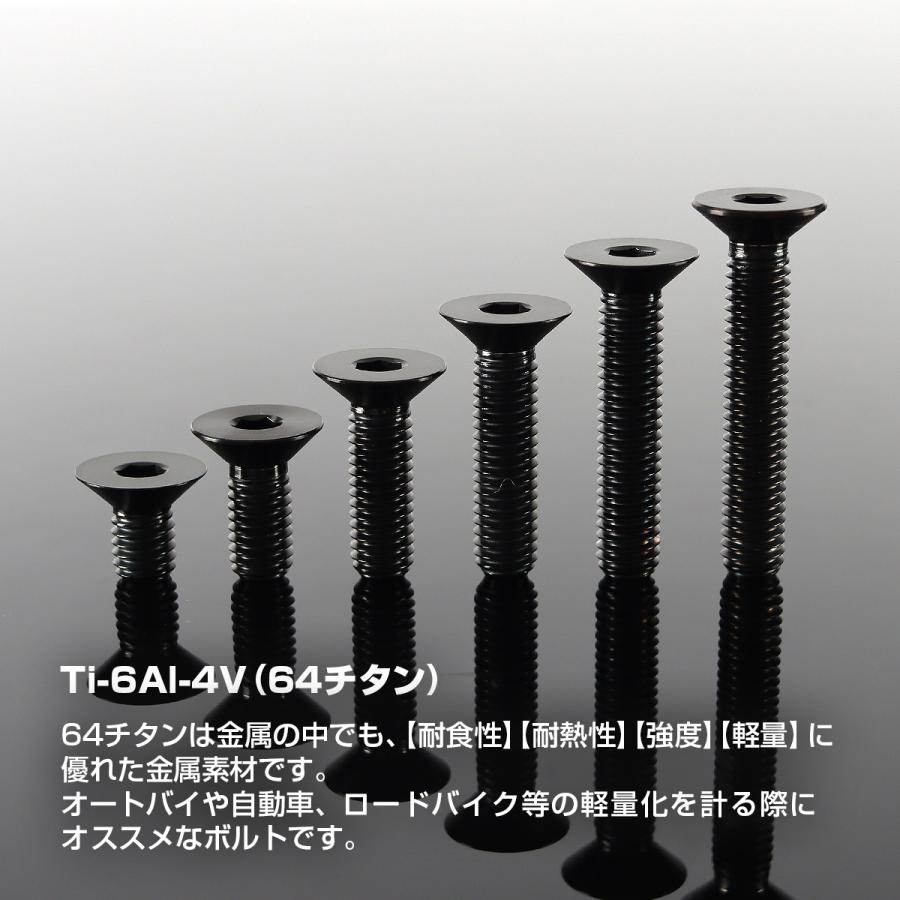 チタンボルト M6×10mm P1.0 皿ボルト 六角穴付き キャップボルト ブラック 1個 JA1540 | TECHーMASTER | 01