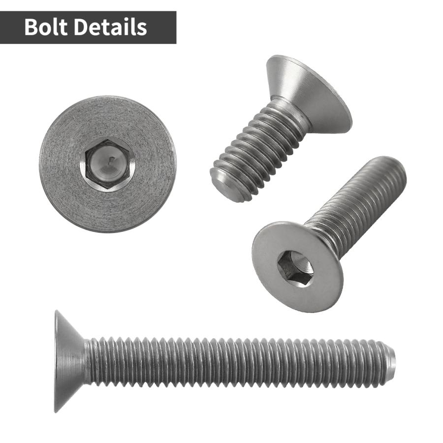 チタンボルト M6×15mm P1.0 皿ボルト 六角穴付き キャップボルト シルバーカラー 1個 JA1541 | TECHーMASTER | 02