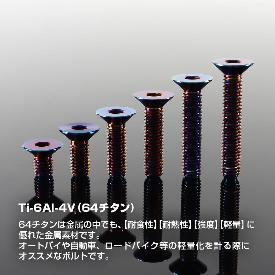 チタンボルト M6×15mm P1.0 皿ボルト 六角穴付き キャップボルト 焼きチタンカラー 1個 JA1546 | TECHーMASTER | 01