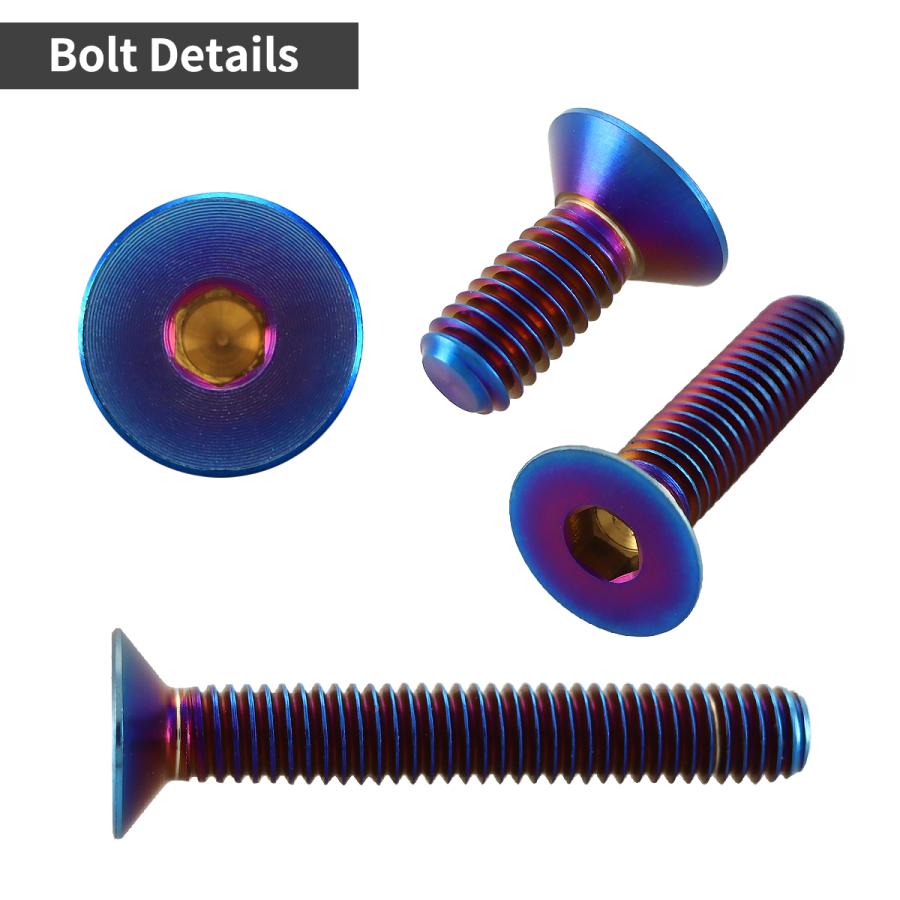 チタンボルト M6×15mm P1.0 皿ボルト 六角穴付き キャップボルト 焼きチタンカラー 1個 JA1546 | TECHーMASTER | 02