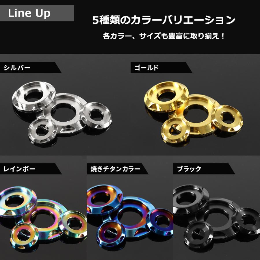 チタンワッシャー M5 外径12mm 枠径9mm フジツボ型ワッシャー 焼きチタンカラー JA1663 | TECHーMASTER | 04