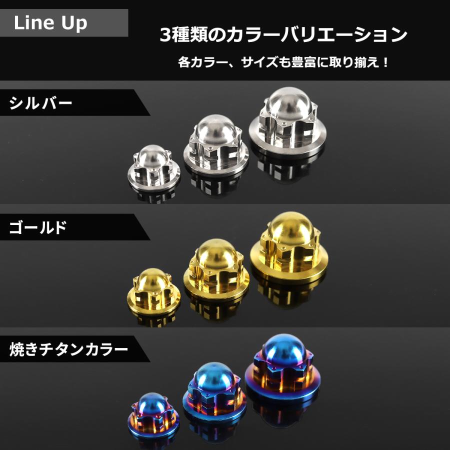 チタンナット ドームナット M8 P1.25 袋ナット フランジ付き 焼きチタンカラー JA1701 | TECHーMASTER | 03