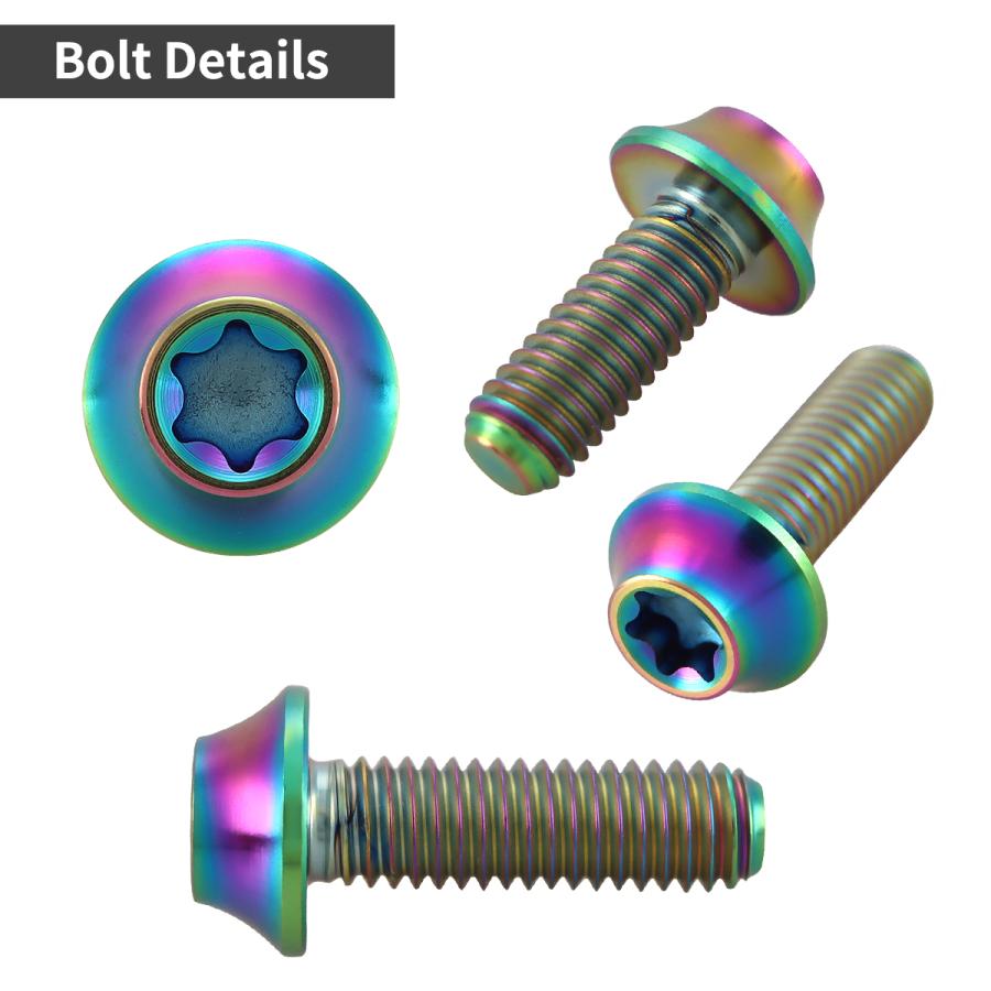 チタンボルト M6×16mm P1.0 湾曲テーパーヘッド トルクス穴 キャップボルト レインボーカラー JA1707 | TECHーMASTER | 02