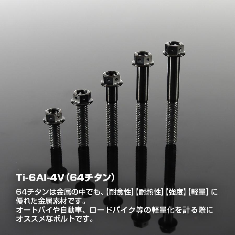 チタンボルト M6×20mm P1.0 六角ボルト フランジ付き キャップボルト ブラック 1個 JA1744 | TECHーMASTER | 01
