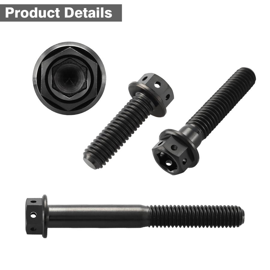 チタンボルト M6×20mm P1.0 六角ボルト フランジ付き キャップボルト ブラック 1個 JA1744 | TECHーMASTER | 02