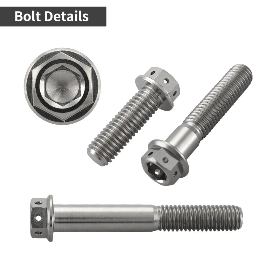 チタンボルト M8×30mm P1.25 六角ボルト フランジ付き キャップボルト シルバーカラー 1個 JA1783 | TECHーMASTER | 02