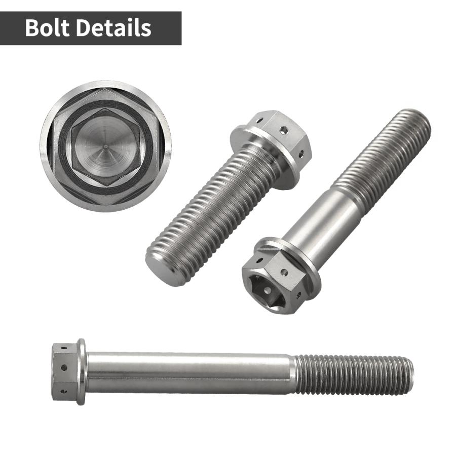 チタンボルト M10×20mm P1.25 六角ボルト フランジ付き キャップボルト シルバーカラー 1個 JA1801 | TECHーMASTER | 02