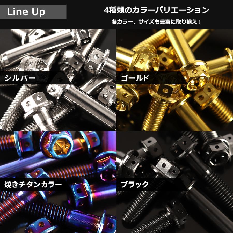 チタンボルト M10×20mm P1.25 六角ボルト フランジ付き キャップボルト シルバーカラー 1個 JA1801 | TECHーMASTER | 03