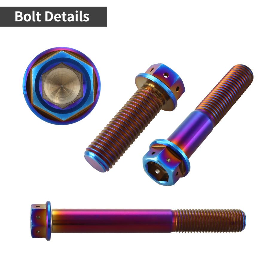 チタンボルト M10×20mm P1.25 六角ボルト フランジ付き キャップボルト 焼きチタンカラー 1個 JA1803 | TECHーMASTER | 02