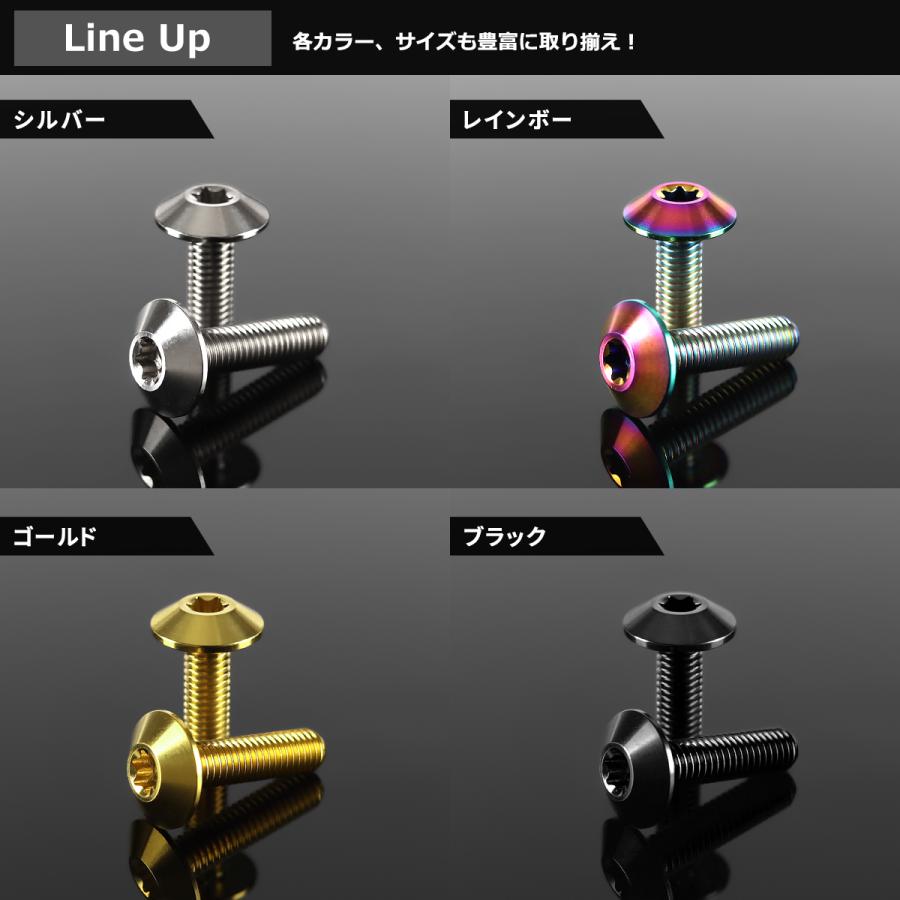 チタンボルト M5×20mm P0.8 テーパーヘッド トルクス穴 ボタンボルト チタンカラー レインボー 1個 JA1863 | TECHーMASTER | 03