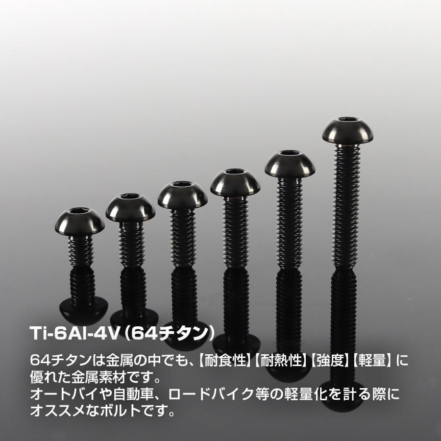 チタンボルト M4×12mm P0.7 トラスヘッド 六角穴付き ボタンボルト ブラック 1個 JA1906 | TECHーMASTER | 01