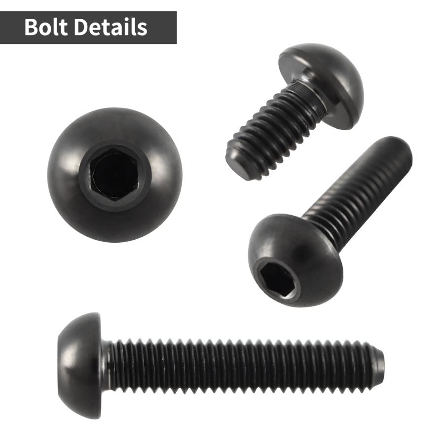 チタンボルト M4×20mm P0.7 トラスヘッド 六角穴付き ボタンボルト ブラック 1個 JA1908 | TECHーMASTER | 02