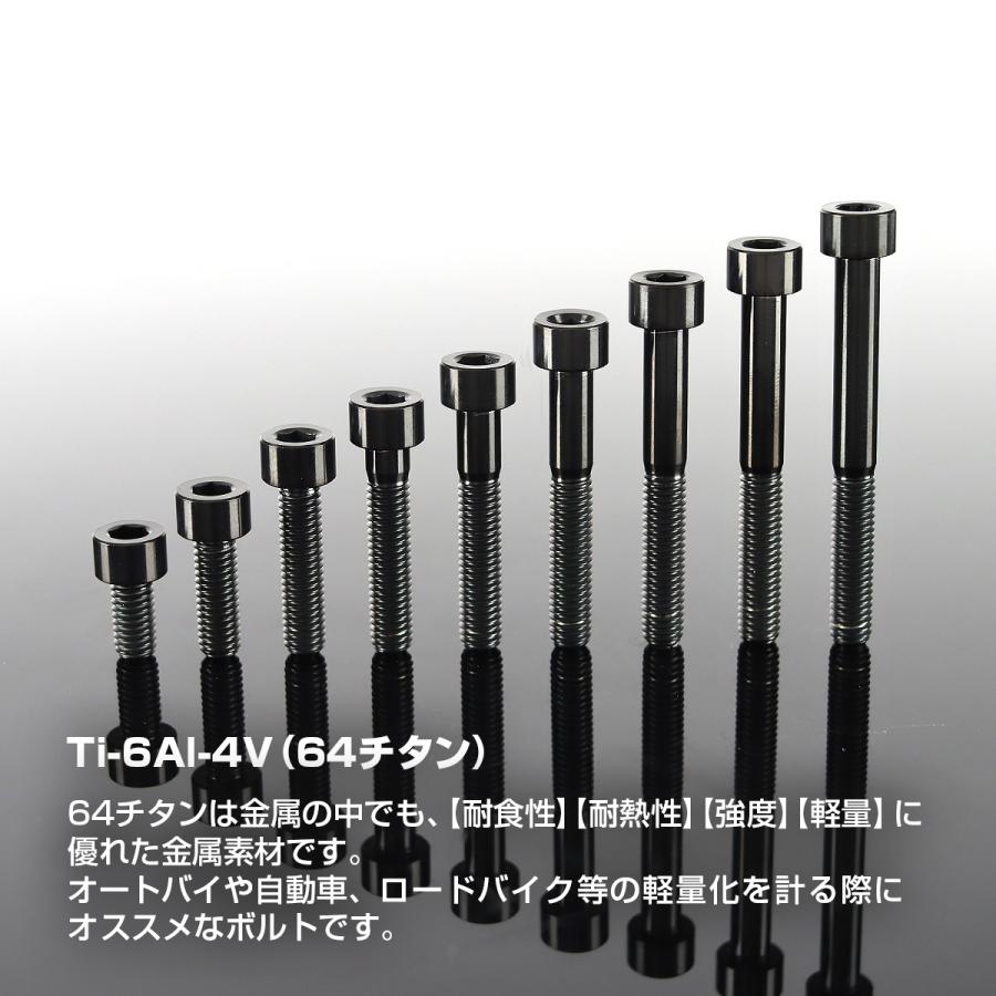 チタンボルト M6×12mm P1.0 ストレートキャップボルト スリムヘッド 六角穴付き ブラック 1個 JA1920 | TECHーMASTER | 01