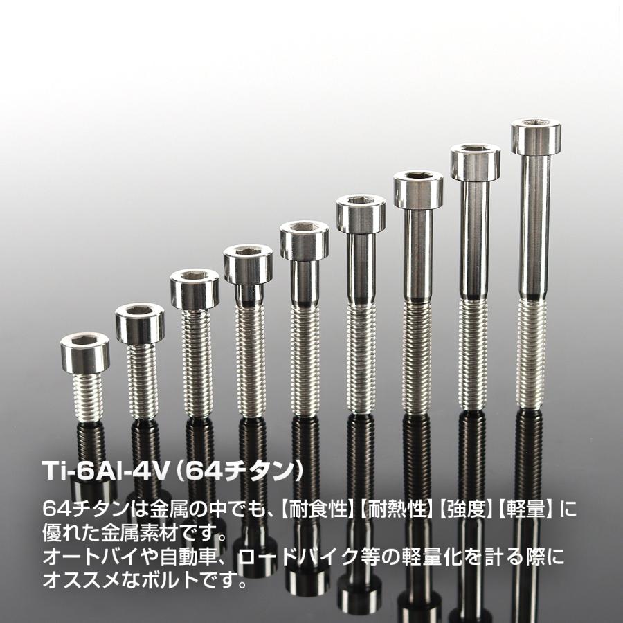 チタンボルト M6×20mm P1.0 ストレートキャップボルト スリムヘッド 六角穴付き シルバーカラー 1個 JA1933 | TECHーMASTER | 01