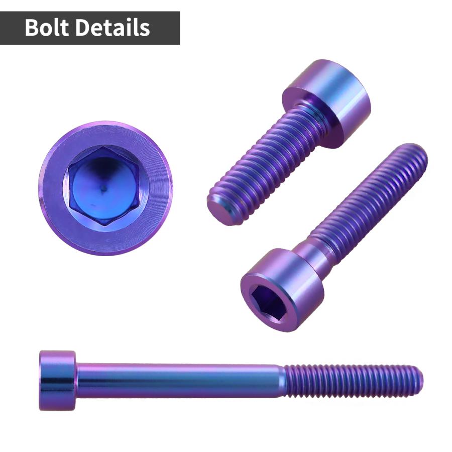 チタンボルト M6×30mm P1.0 ストレートキャップボルト スリムヘッド 六角穴付き パープルブルー 1個 JA1946 | TECHーMASTER | 02