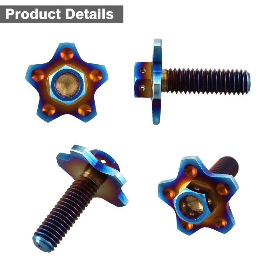 チタンボルト M6×20mm P1.0 六角ボルト ワイドフランジ 焼きチタンカラー 1個 JA195 | TECHーMASTER | 01