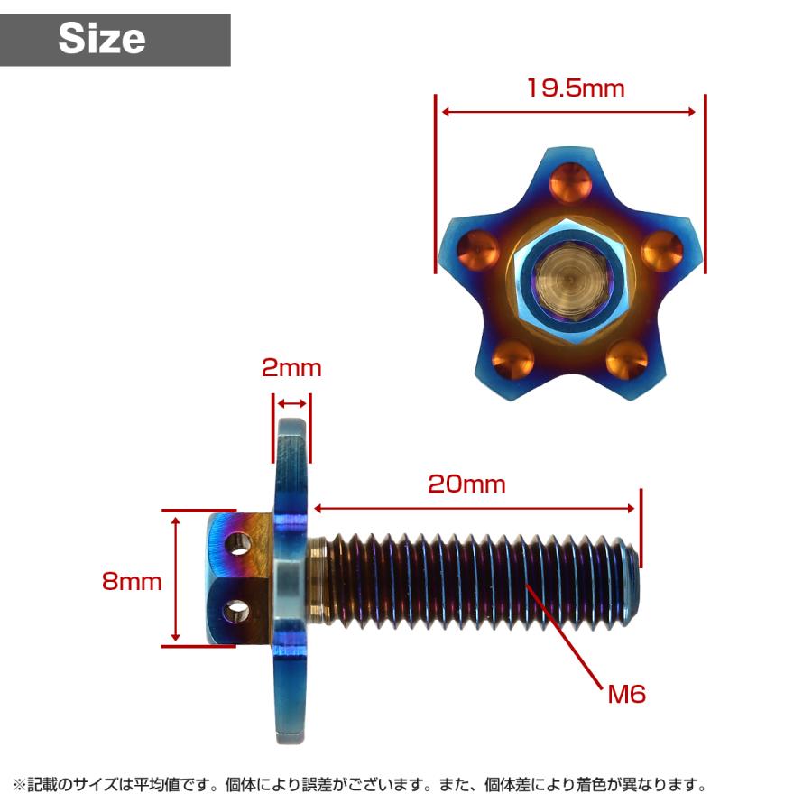 チタンボルト M6×20mm P1.0 六角ボルト ワイドフランジ 焼きチタンカラー 1個 JA195 | TECHーMASTER | 02