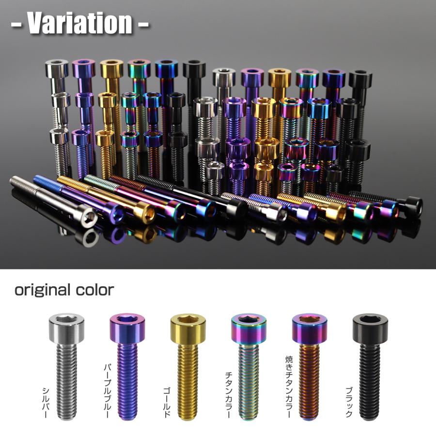 チタンボルト M8×20mm P1.25 ストレートキャップボルト スリムヘッド 六角穴付き ブラック 1個 JA2004 | TECHーMASTER | 02