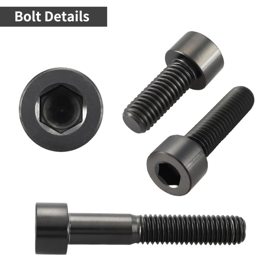 チタンボルト M8×20mm P1.25 ストレートキャップボルト スリムヘッド 六角穴付き ブラック 1個 JA2004 | TECHーMASTER | 02