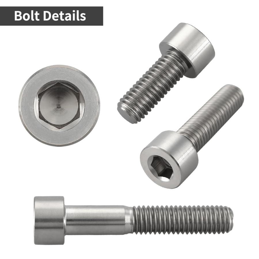チタンボルト M8×30mm P1.25 ストレートキャップボルト スリムヘッド 六角穴付き シルバーカラー 1個 JA2011 | TECHーMASTER | 02