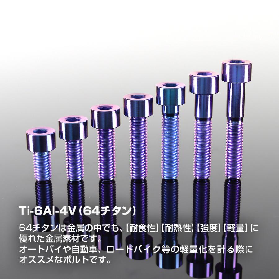 チタンボルト M8×30mm P1.25 ストレートキャップボルト スリムヘッド 六角穴付き パープルブルー 1個 JA2012 | TECHーMASTER | 01