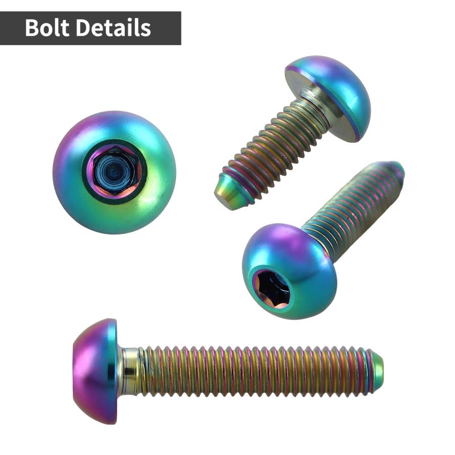 チタンボルト M3×8mm P0.5 トラスヘッド 六角穴付き ボタンボルト レインボー 1個 JA2045 | TECHーMASTER | 02