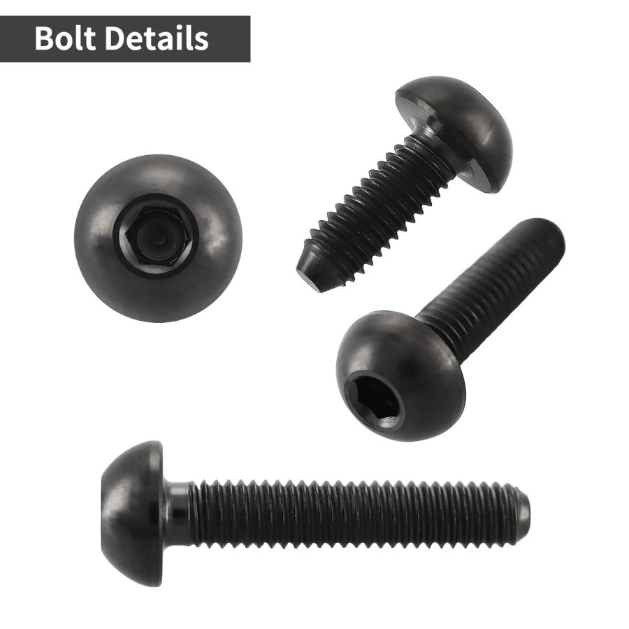 チタンボルト M3×8mm P0.5 トラスヘッド 六角穴付き ボタンボルト ブラック 1個 JA2046 | TECHーMASTER | 02