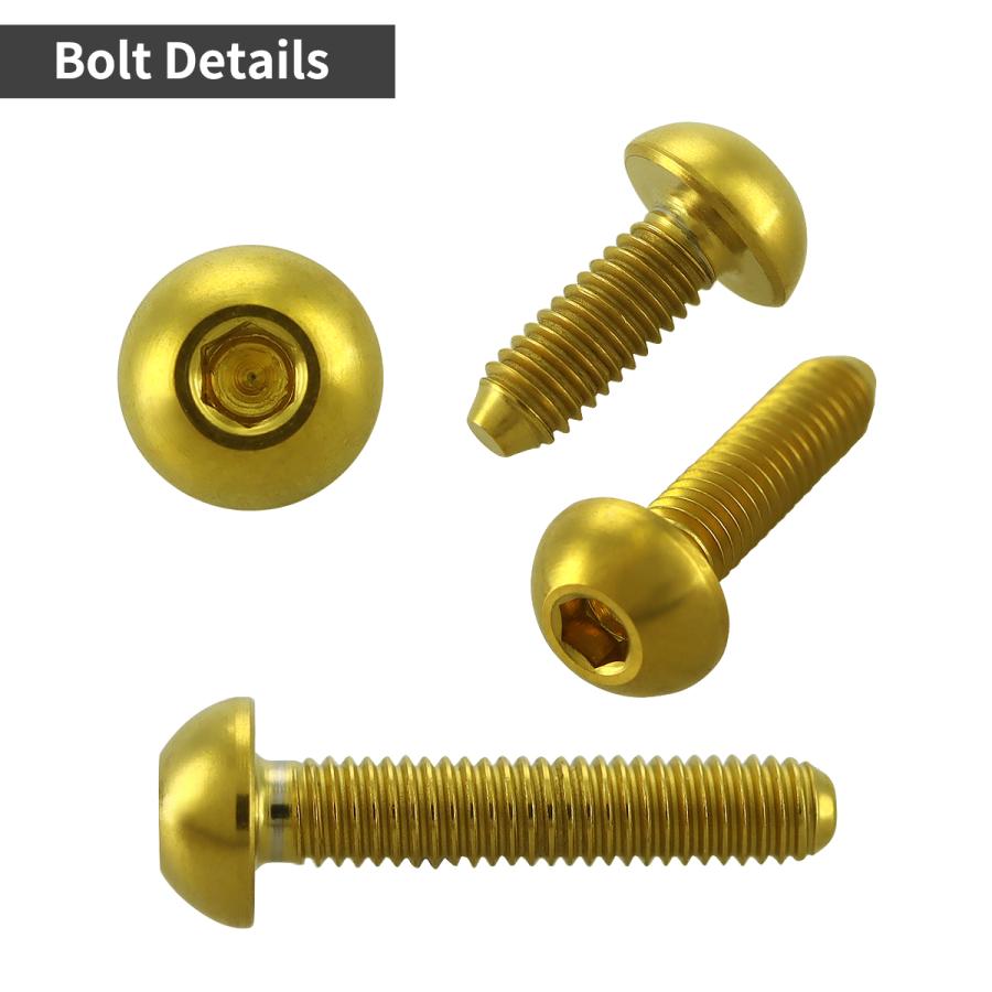 チタンボルト M3×10mm P0.5 トラスヘッド 六角穴付き ボタンボルト ゴールド 1個 JA2048 | TECHーMASTER | 02