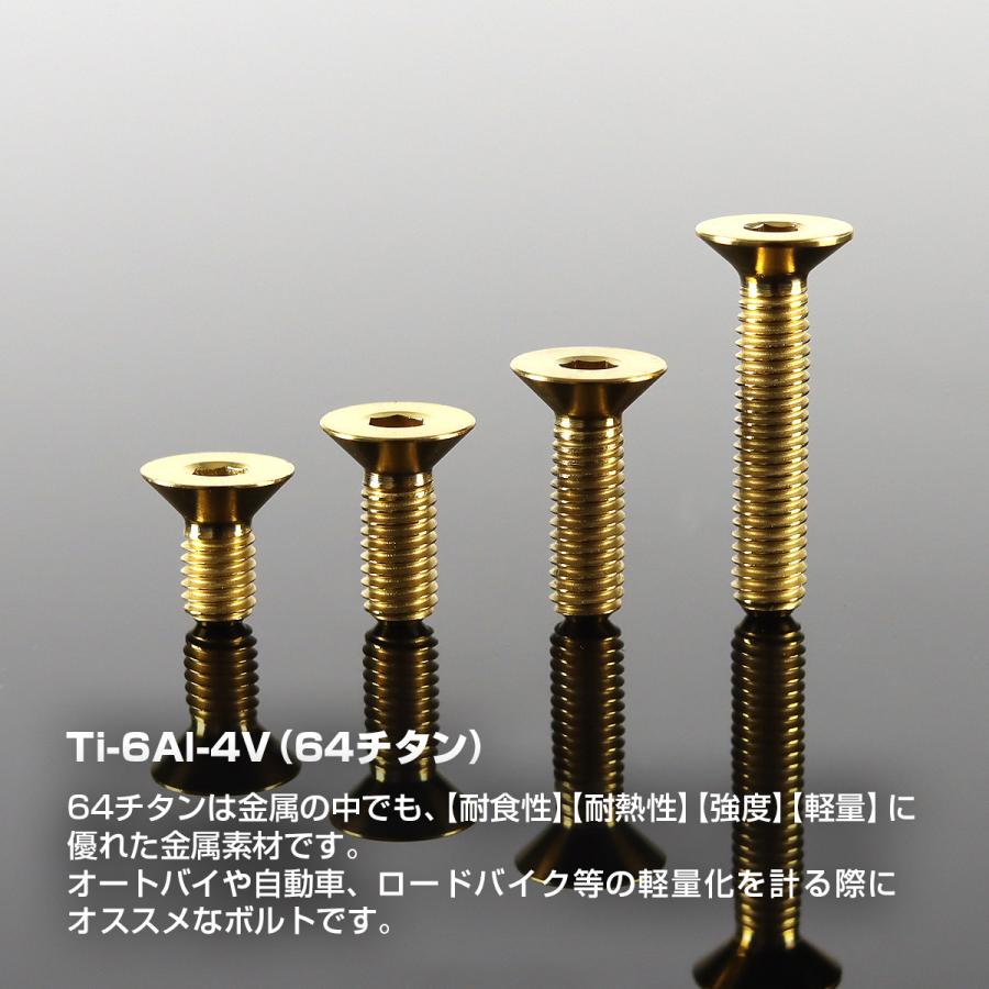 チタンボルト M3×15mm P0.5 皿ボルト 六角穴付き キャップボルト ゴールドカラー 1個 JA2076 | TECHーMASTER | 01