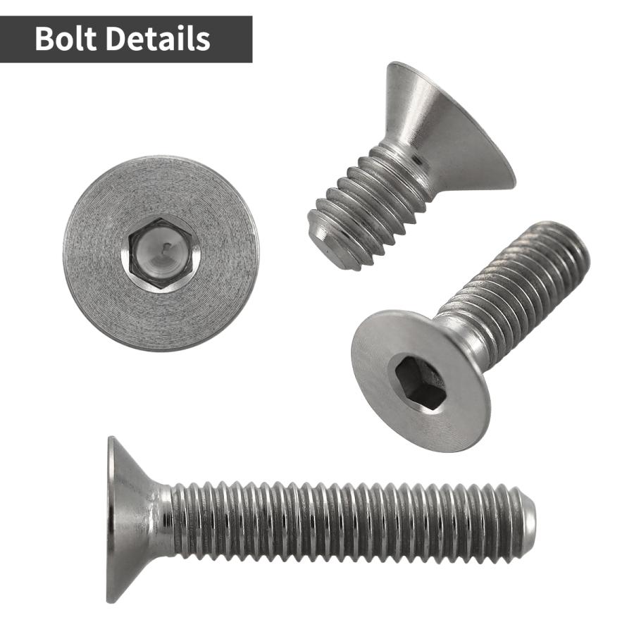 チタンボルト M3×18mm P0.5 皿ボルト 六角穴付き キャップボルト シルバーカラー 1個 JA2079 | TECHーMASTER | 02