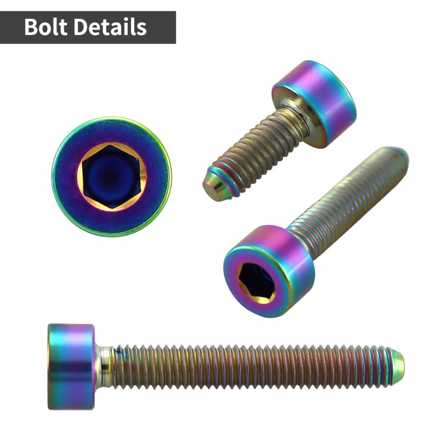 チタンボルト M3×8mm P0.5 キャップボルト スリムヘッド キャップボルト 六角穴付き レインボー 1個 JA2089 | TECHーMASTER | 02