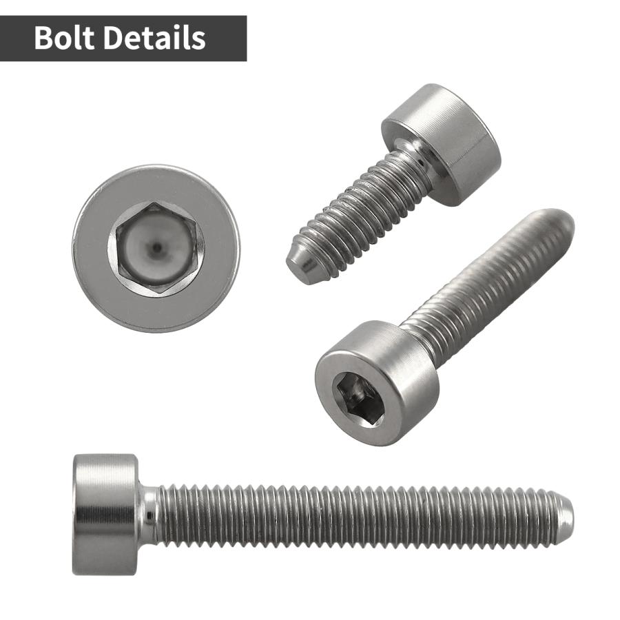 チタンボルト M3×10mm P0.5 キャップボルト スリムヘッド キャップボルト 六角穴付き シルバーカラー 1個 JA2091 | TECHーMASTER | 02