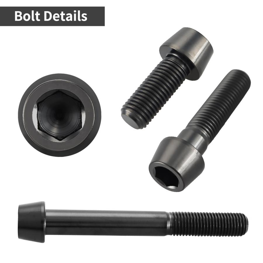 チタンボルト M10×20mm P1.25 テーパーヘッド 六角穴付き キャップボルト ブラック JA2114 | TECHーMASTER | 02