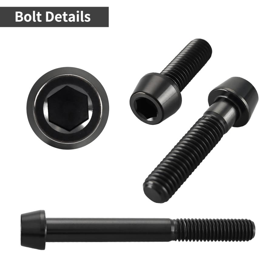 チタンボルト M8×20mm P1.25 テーパーヘッド 六角穴付き キャップボルト ブラック JA2218 | TECHーMASTER | 02