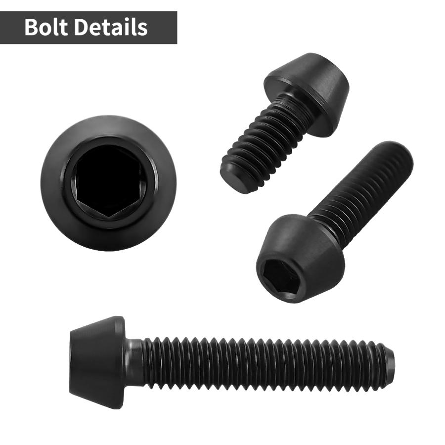 チタンボルト M4×12mm P0.7 テーパーヘッド 六角穴付き キャップボルト ブラック 1個 JA2237 | TECHーMASTER | 02