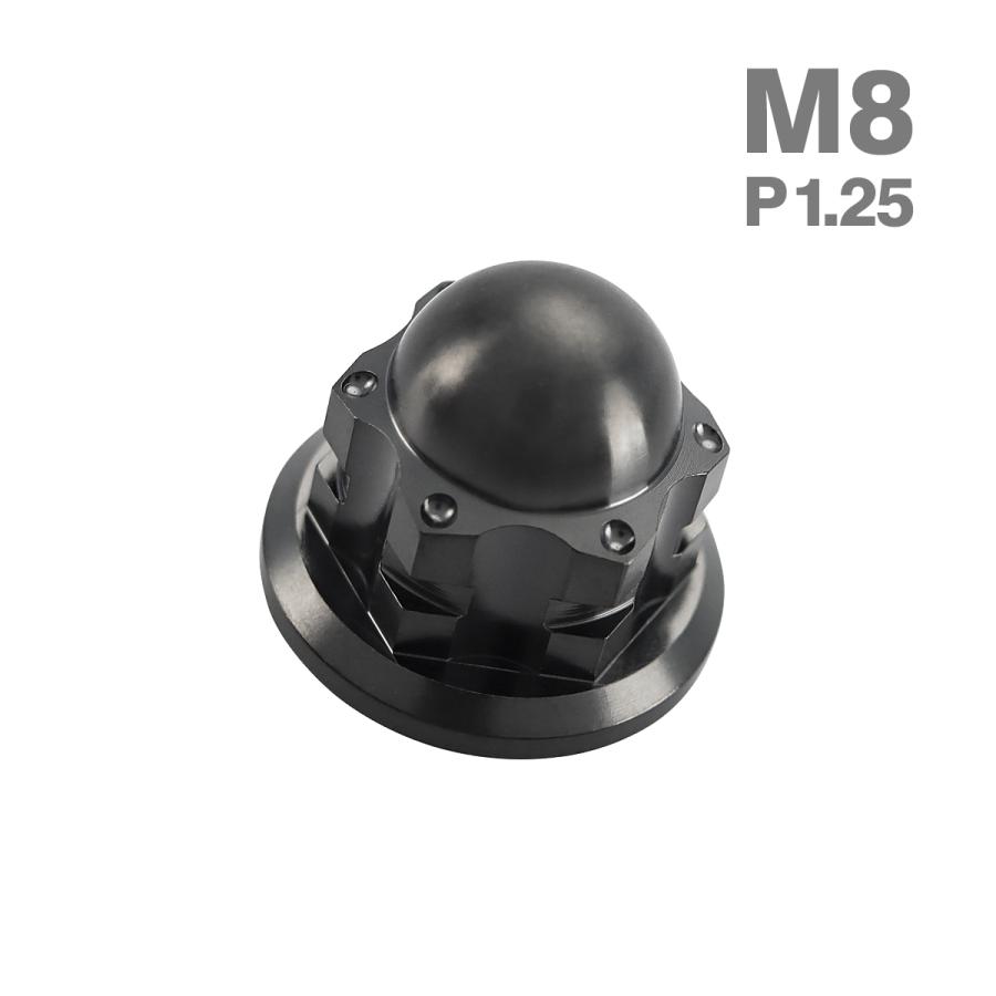 チタンナット ドームナット M8 P1.25 袋ナット フランジ付き ブラック JA2247 | TECHーMASTER