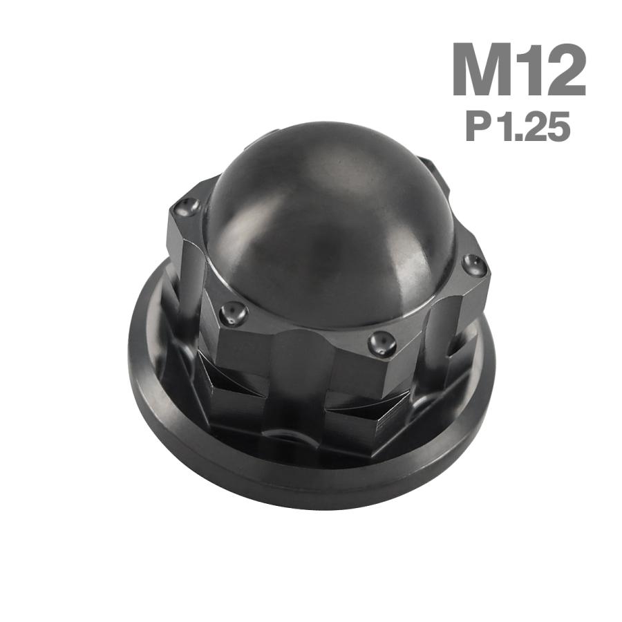 チタンナット ドームナット M12 P1.25 袋ナット フランジ付き ブラック JA2255 | TECHーMASTER