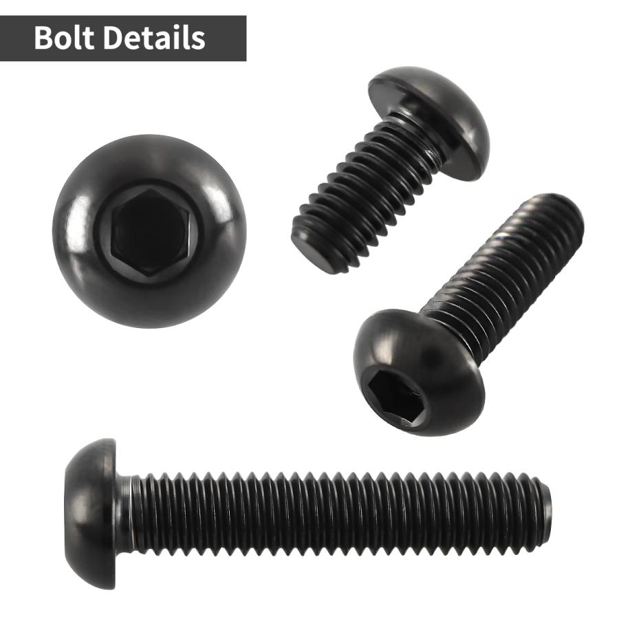 チタンボルト M6×12mm P1.0 トラスヘッド 六角穴付き ボタンボルト ブラック 1個 JA2256 | TECHーMASTER | 02