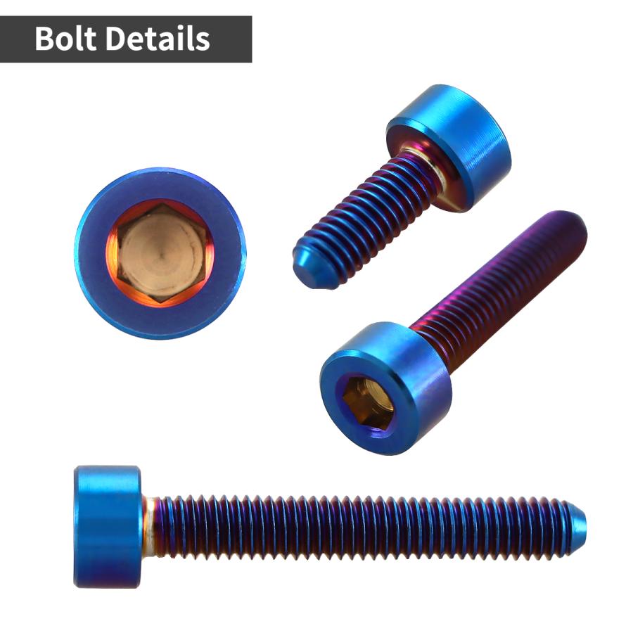 チタンボルト M3×8mm P0.5 キャップボルト スリムヘッド キャップボルト 六角穴付き 焼きチタンカラー 1個 JA2264 | TECHーMASTER | 02