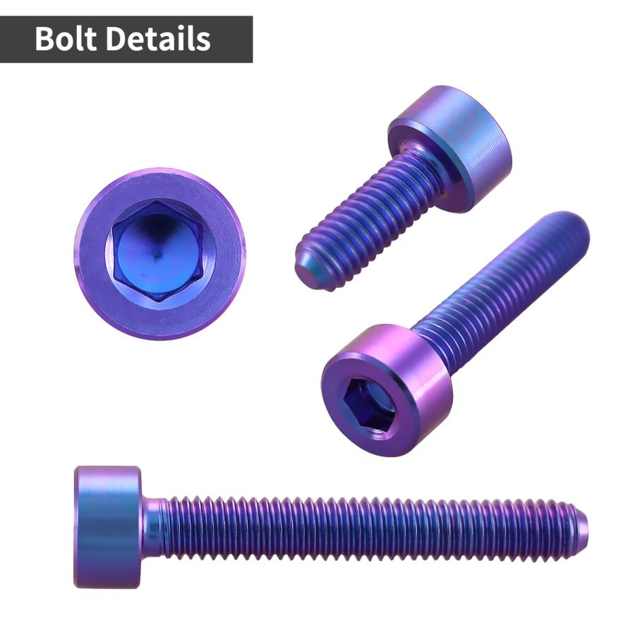 チタンボルト M3×18mm P0.5 キャップボルト スリムヘッド キャップボルト 六角穴付き パープルブルー 1個 JA2271 | TECHーMASTER | 02