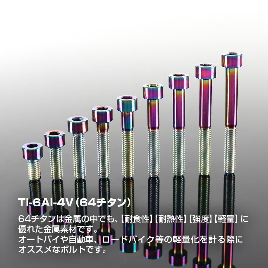 チタンボルト M5×20mm P0.8 ストレートキャップボルト スリムヘッド 六角穴付き レインボー 1個 JA2344 | TECHーMASTER | 01