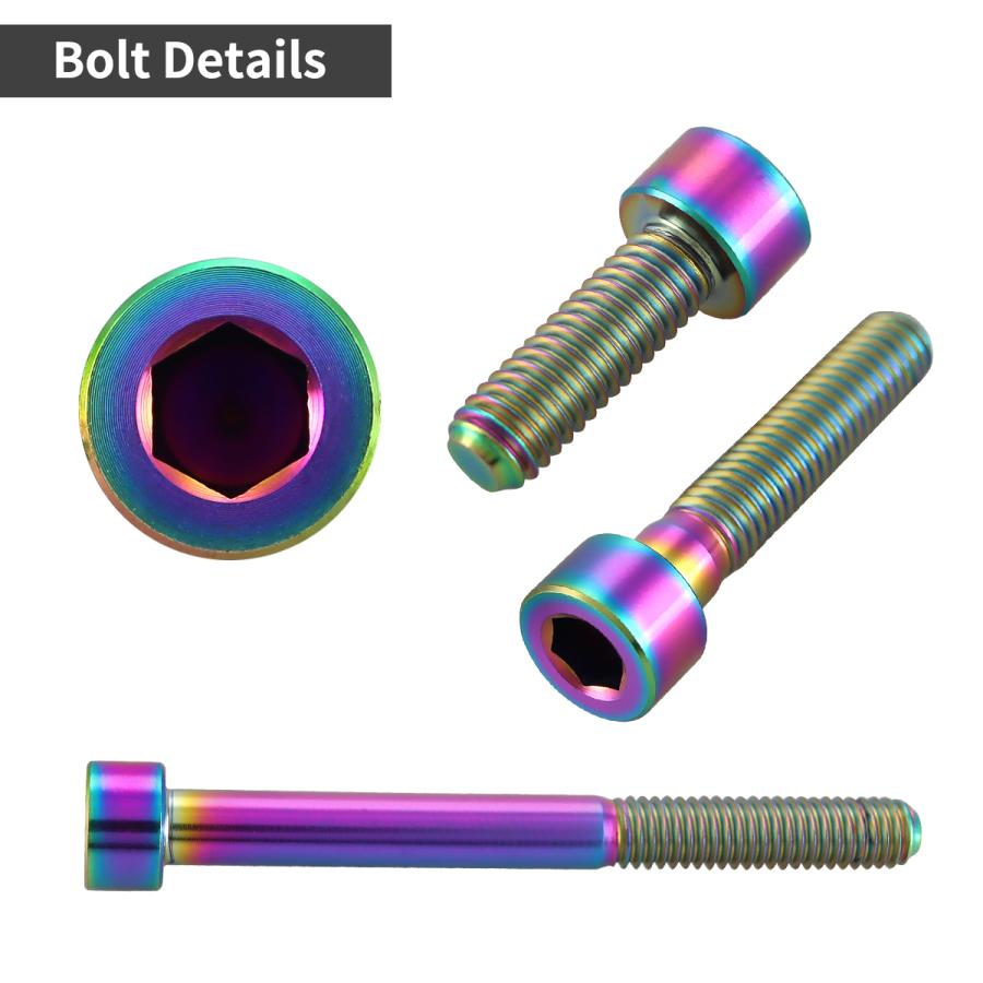 チタンボルト M5×20mm P0.8 ストレートキャップボルト スリムヘッド 六角穴付き レインボー 1個 JA2344 | TECHーMASTER | 02