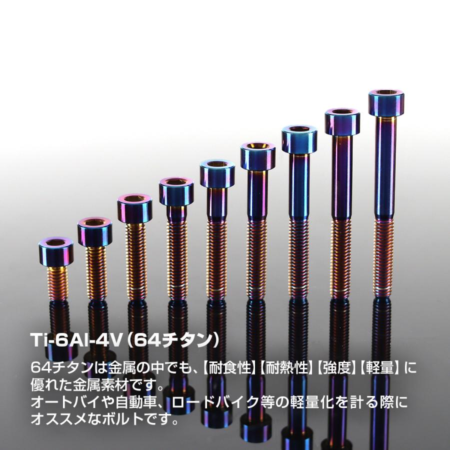 チタンボルト M5×20mm P0.8 ストレートキャップボルト スリムヘッド 六角穴付き 焼きチタンカラー 1個 JA2345 | TECHーMASTER | 01