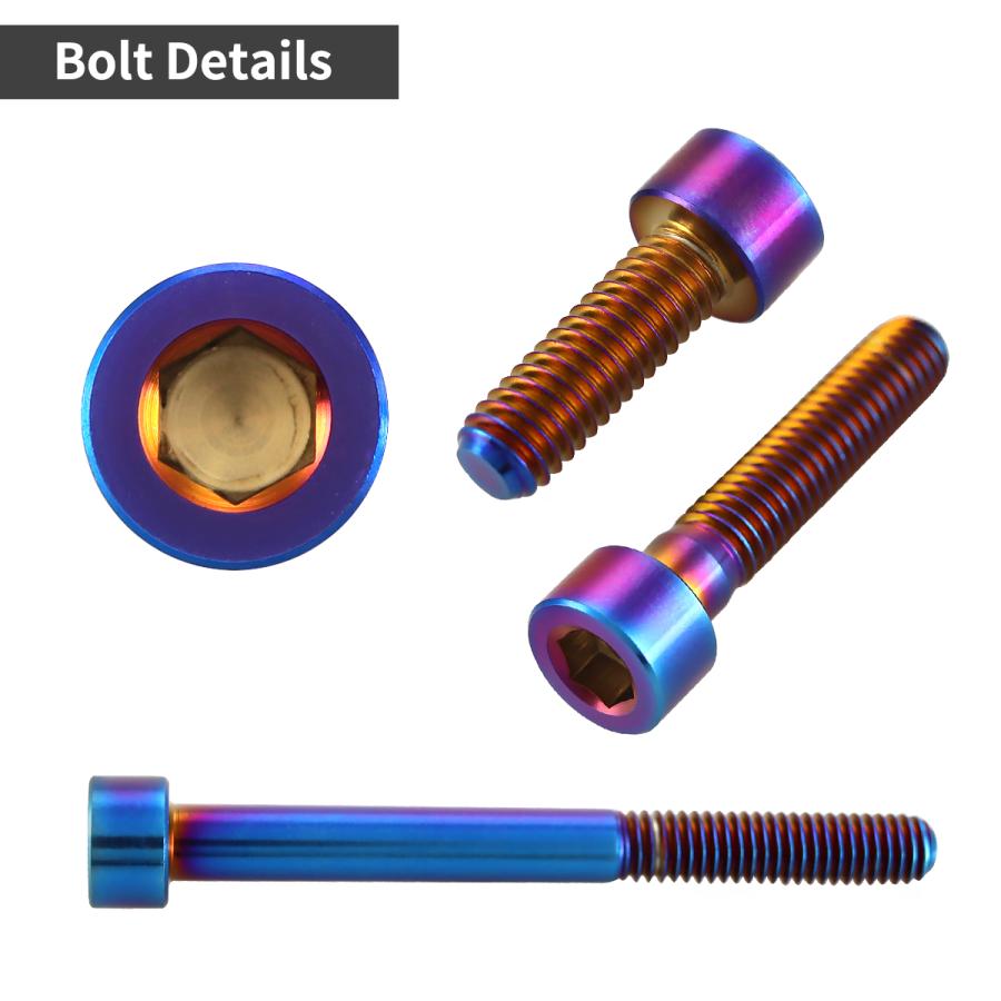 チタンボルト M5×20mm P0.8 ストレートキャップボルト スリムヘッド 六角穴付き 焼きチタンカラー 1個 JA2345 | TECHーMASTER | 02