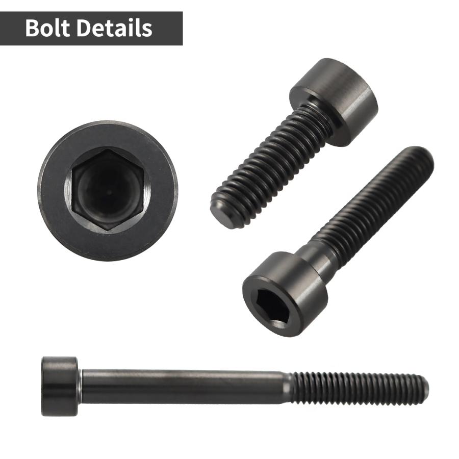 チタンボルト M5×20mm P0.8 ストレートキャップボルト スリムヘッド 六角穴付き ブラック 1個 JA2346 | TECHーMASTER | 02