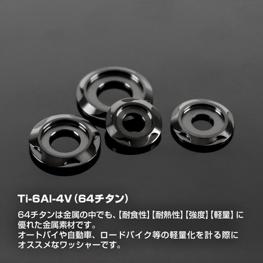 チタンワッシャー M6 外径16mm 枠径10mm フジツボ型ワッシャー ブラック 1個 JA2422 | TECHーMASTER | 01