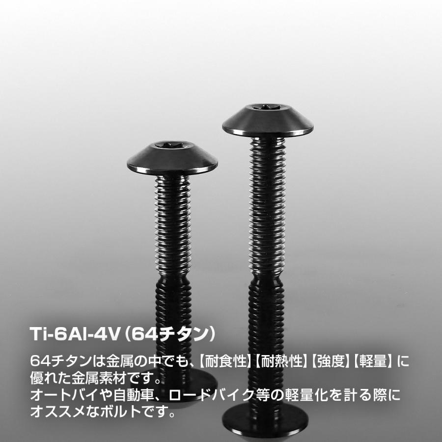 チタンボルト M5×12mm P0.8 テーパーヘッド トルクス穴 ボタンボルト ブラック 1個 JA2437 | TECHーMASTER | 01