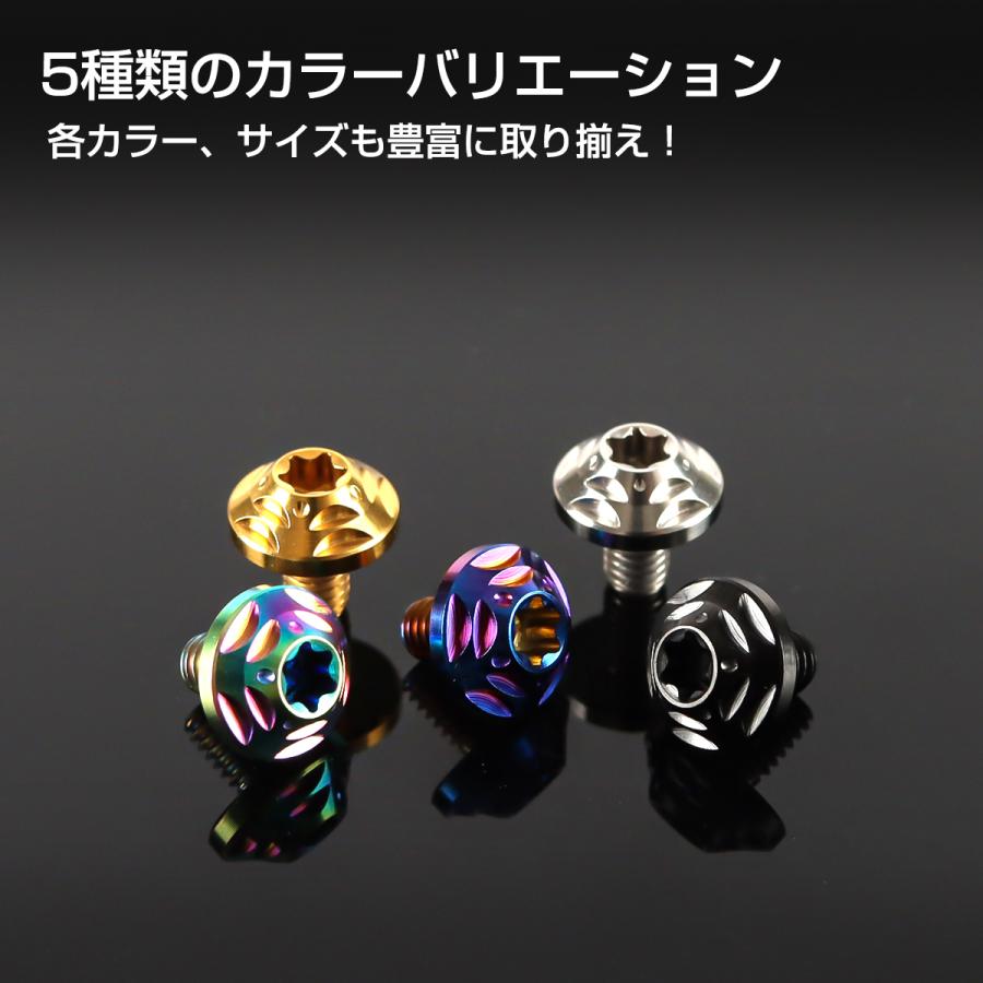 ないせん  チタン TECHーMASTER チタンボルト M4×6mm P0.7 トルクス穴 フランジ付き